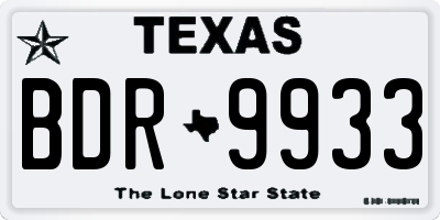 TX license plate BDR9933