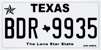 TX license plate BDR9935