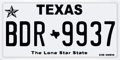 TX license plate BDR9937