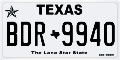 TX license plate BDR9940