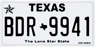 TX license plate BDR9941
