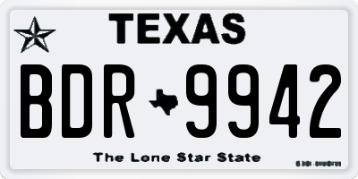 TX license plate BDR9942