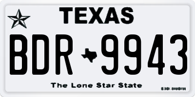 TX license plate BDR9943