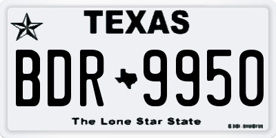 TX license plate BDR9950