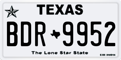 TX license plate BDR9952
