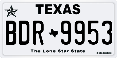TX license plate BDR9953