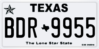TX license plate BDR9955