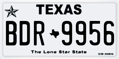 TX license plate BDR9956