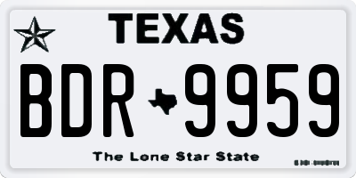 TX license plate BDR9959