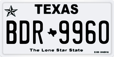 TX license plate BDR9960