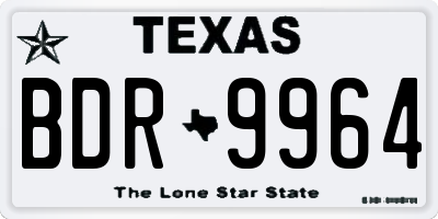 TX license plate BDR9964