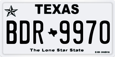 TX license plate BDR9970
