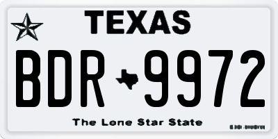 TX license plate BDR9972
