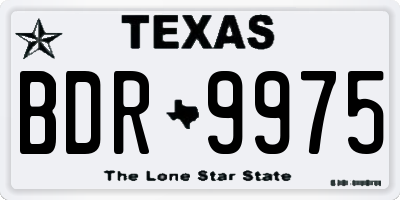 TX license plate BDR9975