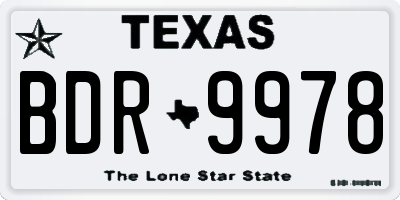 TX license plate BDR9978