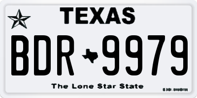 TX license plate BDR9979