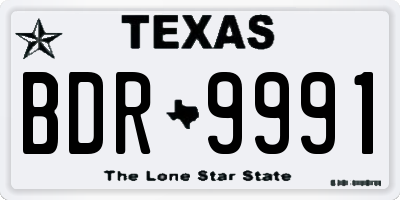 TX license plate BDR9991