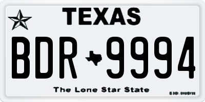 TX license plate BDR9994