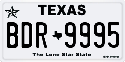 TX license plate BDR9995