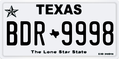 TX license plate BDR9998