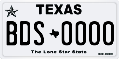 TX license plate BDS0000
