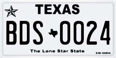 TX license plate BDS0024