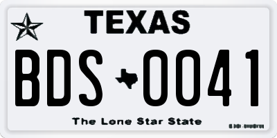 TX license plate BDS0041