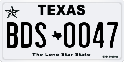 TX license plate BDS0047