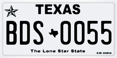 TX license plate BDS0055