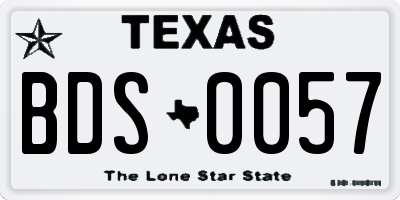 TX license plate BDS0057