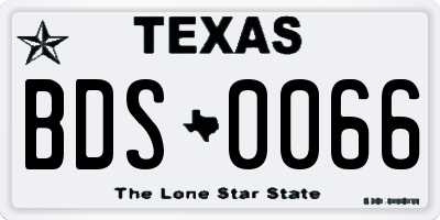 TX license plate BDS0066