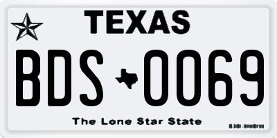TX license plate BDS0069
