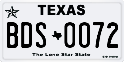 TX license plate BDS0072