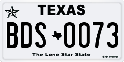 TX license plate BDS0073