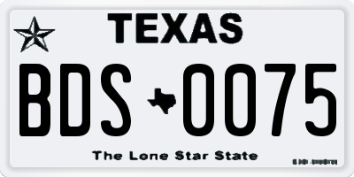 TX license plate BDS0075