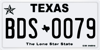 TX license plate BDS0079