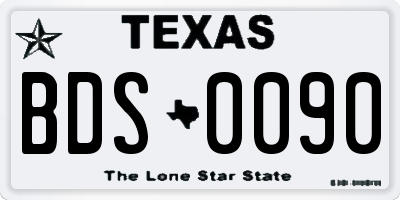 TX license plate BDS0090