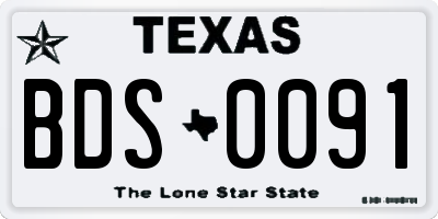 TX license plate BDS0091