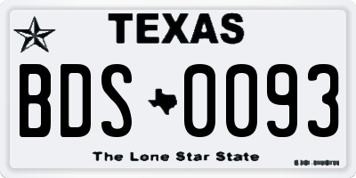 TX license plate BDS0093