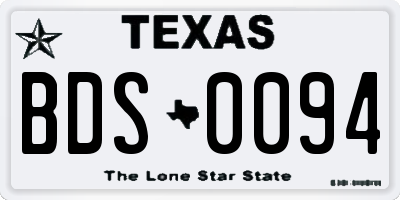 TX license plate BDS0094