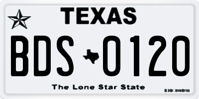 TX license plate BDS0120