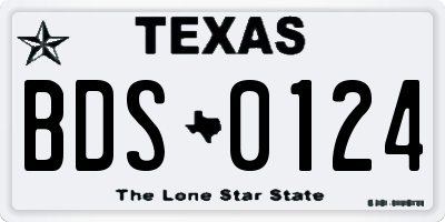 TX license plate BDS0124