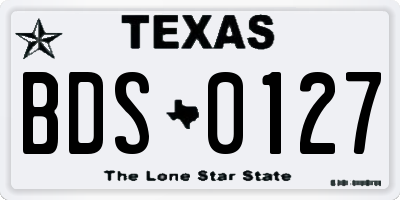 TX license plate BDS0127