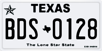 TX license plate BDS0128