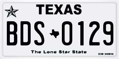 TX license plate BDS0129
