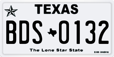 TX license plate BDS0132