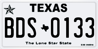 TX license plate BDS0133