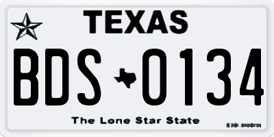TX license plate BDS0134