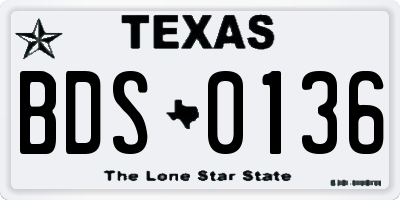TX license plate BDS0136