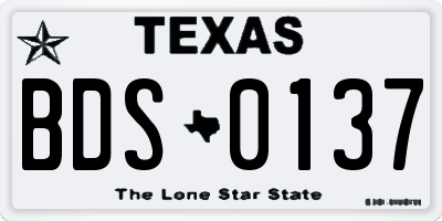 TX license plate BDS0137
